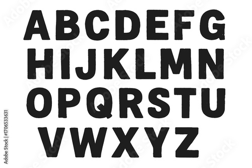 Bold letters displayed in a clear block style, showcasing the English alphabet for educational purposes and design inspiration