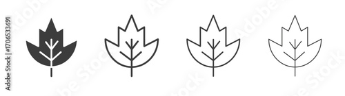 Birch leaf icon style illustration. EPS 10 file
