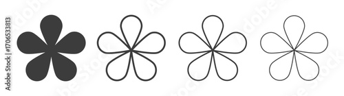 Araliya flower icon style illustration. EPS 10 file