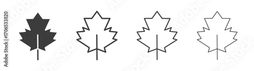 Autumn leaf canadian icon style illustration. EPS 10 file