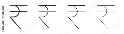 Indian rupee icon style illustration. EPS 10 file