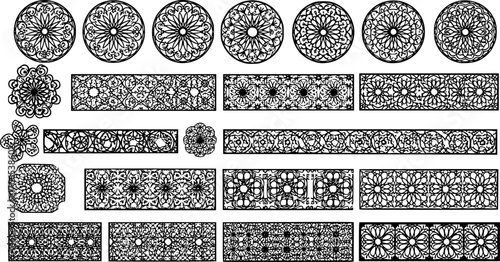 Set of Islamic lasercut pattern design
