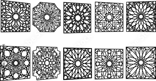 Set of Islamic lasercut pattern design
