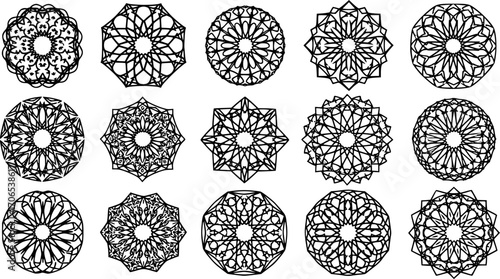 Set of Islamic lasercut pattern design