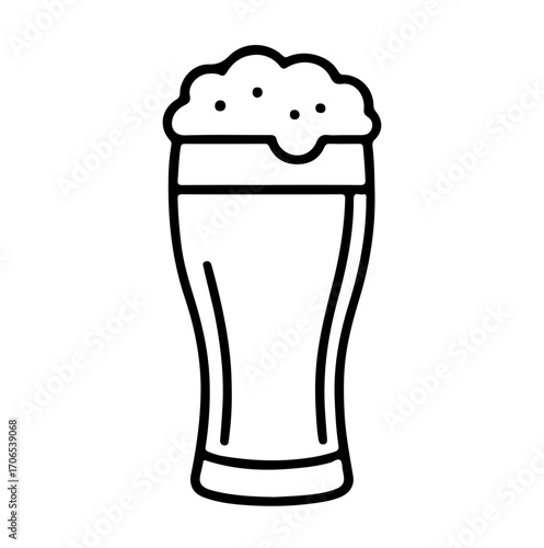glass of beer illusration svg vector line