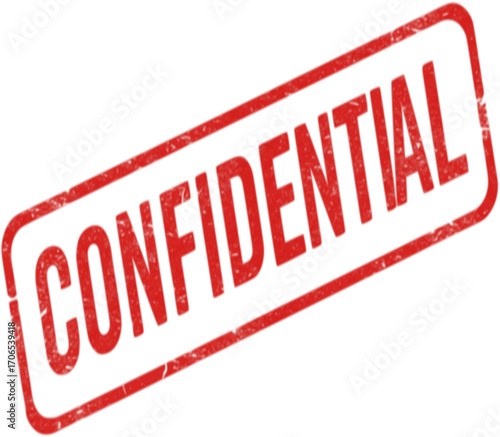Confidential red ink rubber stamp sign symbol grunge effect vector