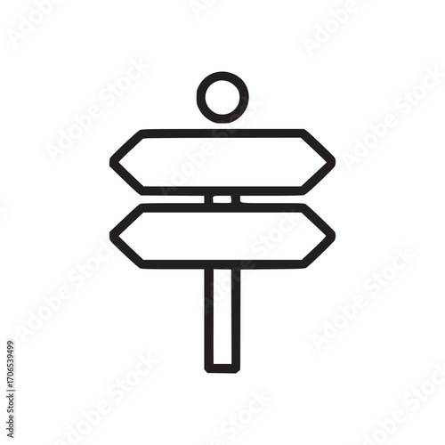 Vector art of signpost icon this simple and clear design is perfect for representing directions, choices, and decisions in navigation apps, websites, and informational materials, offering a versatile 