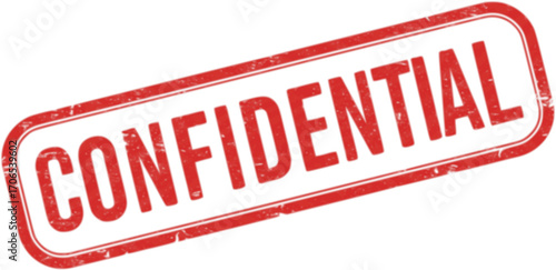 Confidential red ink rubber stamp sign symbol grunge effect vector