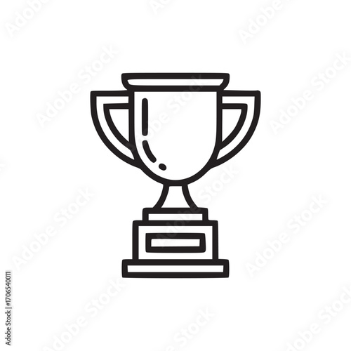 Illustration of a trophy this simple line art icon represents achievement, success, and victory in a minimalist and modern style, perfect for web and print design