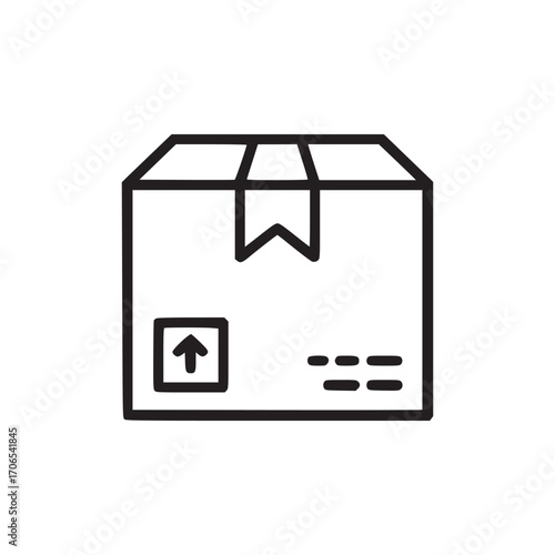 Illustration of a box icon a simple representation of package, delivery, or storage, perfect for ecommerce and logisticsrelated designs