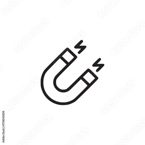 Vector art of magnet icon symbol of attraction, force, power, energy, and magnetism simple vector design element for websites, apps, and presentations physics and science concept