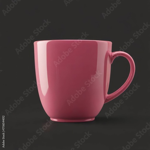 pink mug on black background