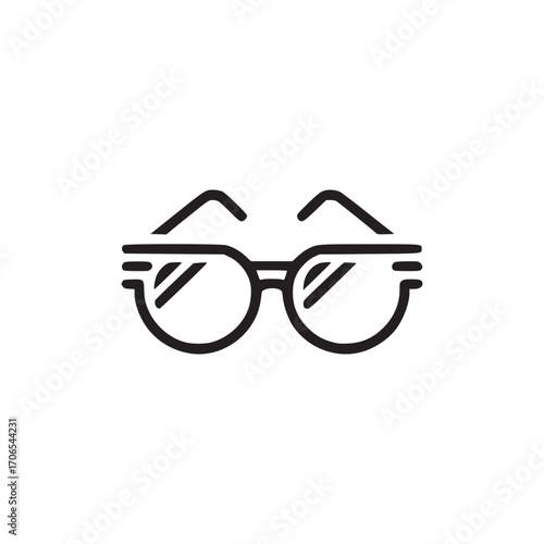 Vector art of glasses icon eyeglasses, spectacles, optical vision, lens, frame, eye care concept simple black line vector pictogram, modern outline graphic design element