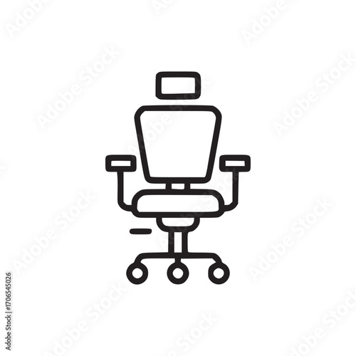 Illustration of an office chair the chair is depicted in a minimalist style, with clean lines and a simple design, making it suitable for various design and officerelated projects