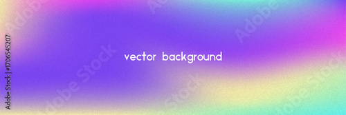 Noise Gradient Background. Abstract Grainy Bg In Pink, Purple And Blue Colors. Iridescent Hologram. Pearlescent Holographic Texture With Rainbow Foil. Old Movie Filter On Pastel Backdrop