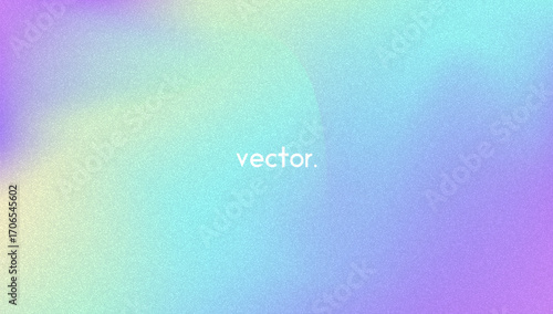 Noise Gradient Background. Abstract Grainy Bg In Pink, Purple And Blue Colors. Iridescent Hologram. Pearlescent Holographic Texture With Rainbow Foil. Futuristic 3d Wallpaper With Lens Burn