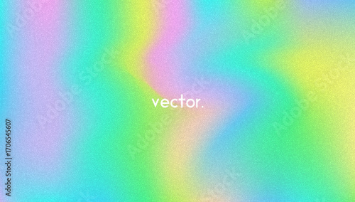 Noise Gradient Background. Abstract Grainy Bg In Pink, Purple And Blue Colors. Iridescent Hologram. Pearlescent Holographic Texture With Rainbow Foil. Dynamic Mesh Splash With Watercolor Cloud