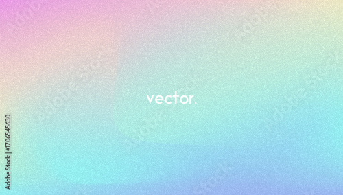 Noise Gradient Background. Abstract Grainy Bg In Pink, Purple And Blue Colors. Iridescent Hologram. Pearlescent Holographic Texture With Rainbow Foil. Modern Film Photo With Fluorescent Dust