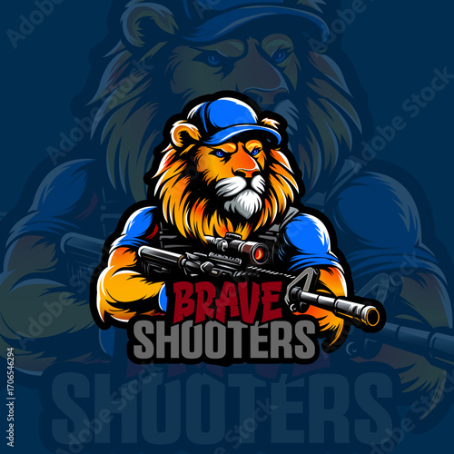LION mascot custom logo