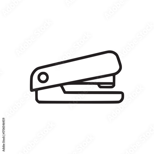 Vector art of stapler a simple and clean line drawing of a stapler, representing office supplies, stationery, and the act of fastening documents in a minimalist style for design projects