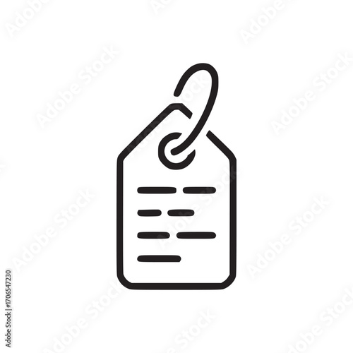 Illustration of a black tag the tag is a simple, minimalist design, perfect for use in a variety of projects it is a versatile and recognizable symbol