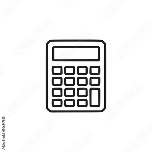 Vector art of calculator icon minimalist line art style illustration of a calculator, perfect for finance, accounting, or mathematical concepts in a clean and modern design