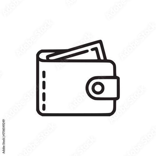 Vector art of wallet icon minimalist style vector illustration of a wallet, perfect for web design, user interfaces, and print materials symbolizes money, finance, and payment