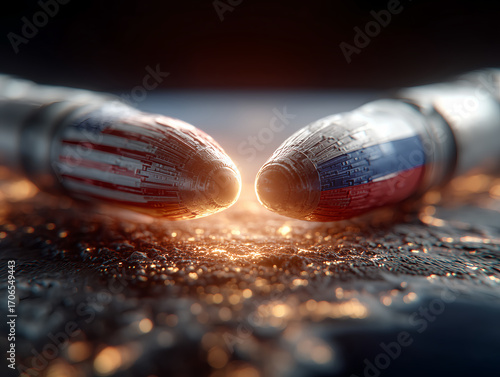 usa vs russia as a two nuclear missiles