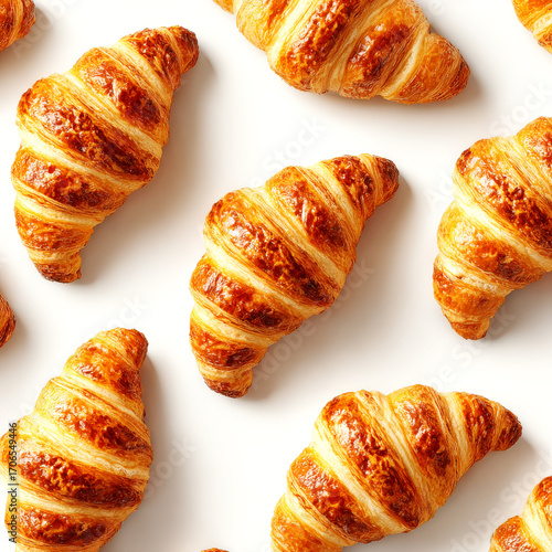 Repeating pattern of breads in digital illustration, decorative and visual background for graphic design