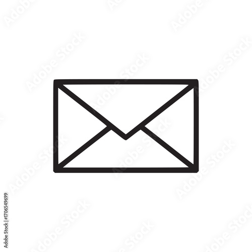 Vector art of envelope icon this simple line drawing represents mail, message, or communication, ideal for user interface elements, stationery design, and digital correspondence concepts