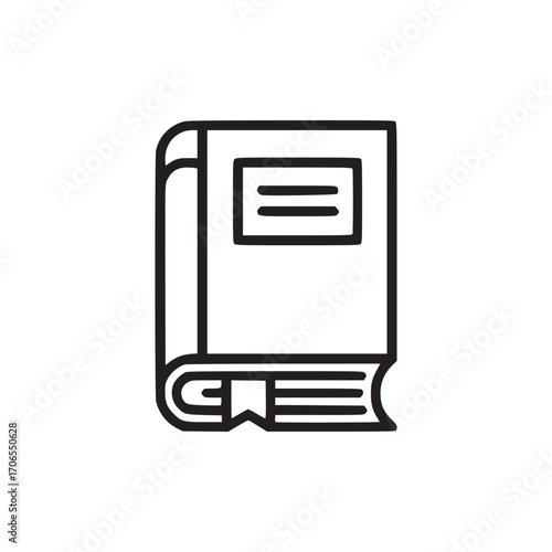 Vector art of book icon a clean and simple line drawing of a book, perfect for representing reading, education, or knowledge ideal for use in libraries, schools, or any project related to learning and