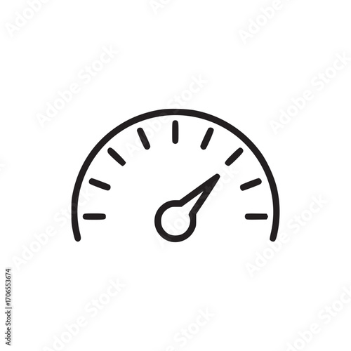 Vector art of speedometer icon a simple and clean illustration of a speedometer, perfect for use in designs related to speed, performance, or measurement