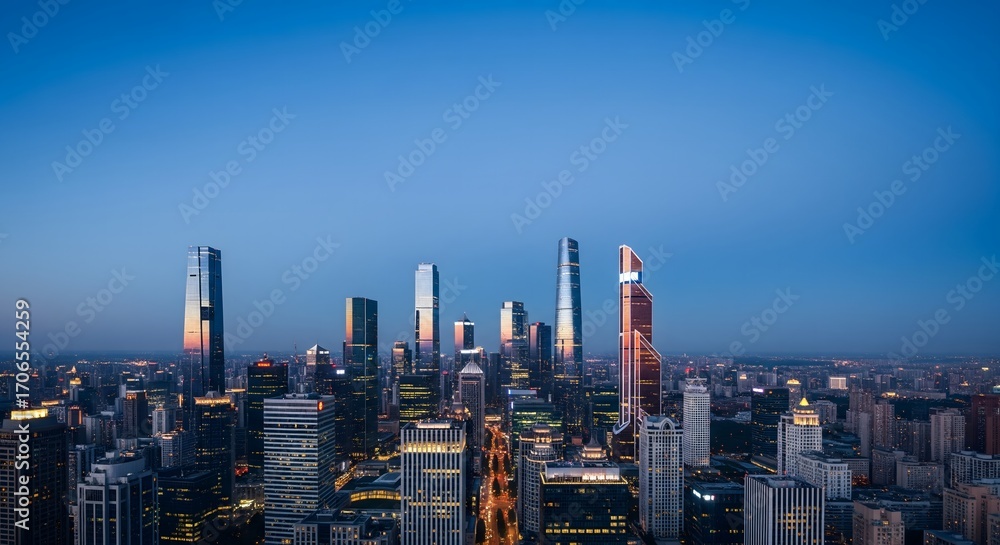 Fototapeta premium September Blue Hour Cityscape