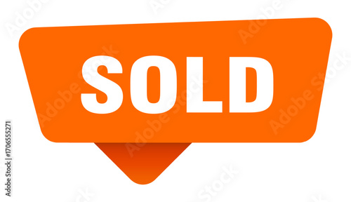 sold sticker. sold orange sign isolated on transpatent background