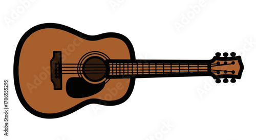 Acoustic Guitar Musical Instrument Illustration Isolated on White Background