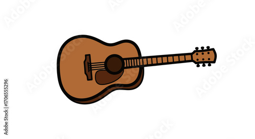 Acoustic Guitar Icon Illustration on White Background Ready for Your Music Projects