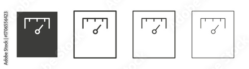 Weight scale icon outline vector. Thin linear logo