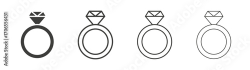 Wedding ring icon outline vector. Thin linear logo