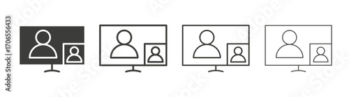 Webinar icon outline vector. Thin linear logo