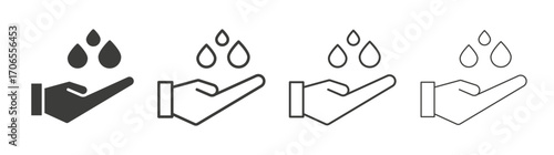 Wash hands icon outline vector. Thin linear logo