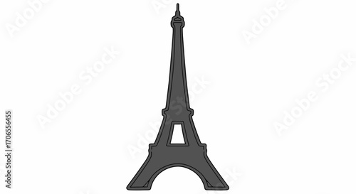 Iconic Eiffel Tower Silhouette Vector Graphic Symbol of Paris and France Travel