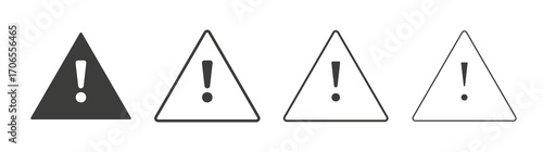 Warning triangle icon outline vector. Thin linear logo