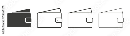 Wallet icon outline vector. Thin linear logo
