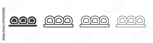 Sushi icon outline vector. Thin linear logo