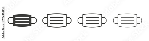 Surgical mask icon outline vector. Thin linear logo