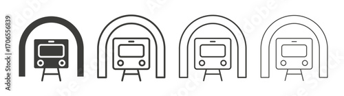 Subway icon outline vector. Thin linear logo