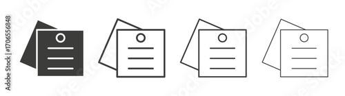 Sticky note icon outline vector. Thin linear logo