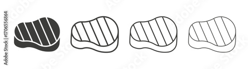 Steak icon outline vector. Thin linear logo