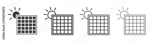 Solar panel icon outline vector. Thin linear logo