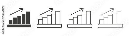Statistics icon outline vector. Thin linear logo